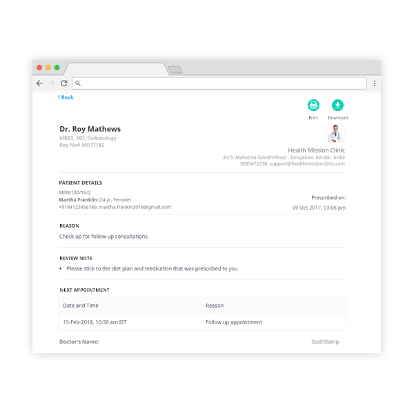 Receive e-prescriptions & summaries